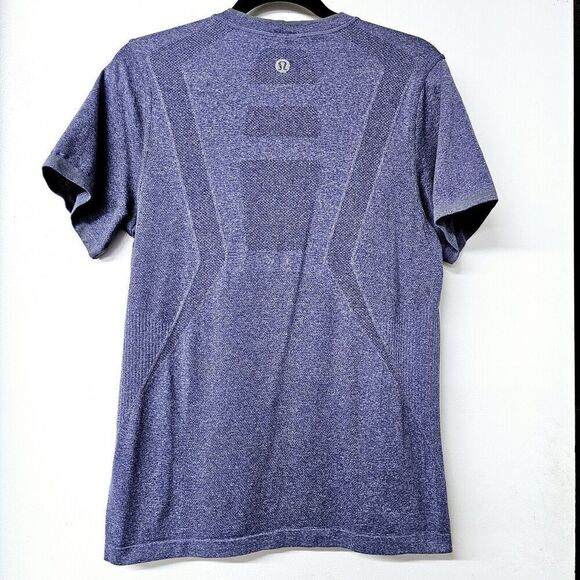 LULULEMON Athletica Purple Stretch Inspiring Quotes Short Sleeve Women Shirt Top - Picture 5 of 5